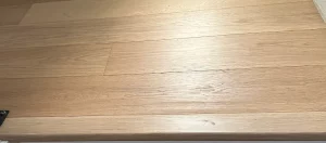 Close-up of the light engineered oak planks